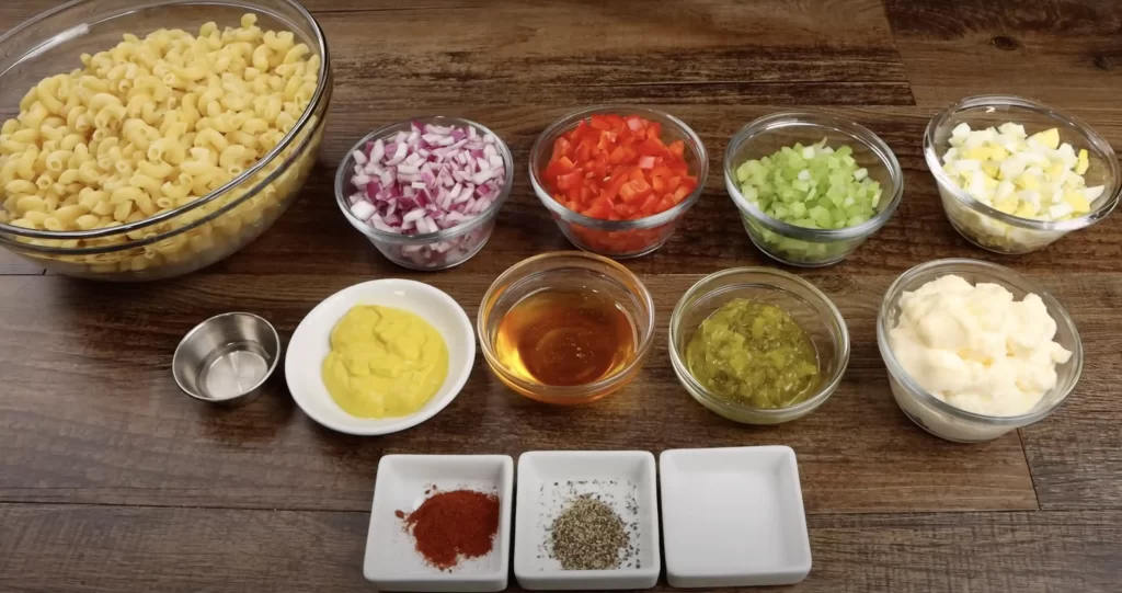 ingredients for macaroni salad